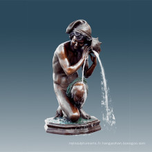 Grande statue Petite fontaine de pêcheur Bronze Sculpture Tpls-012